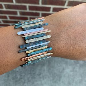 Multicolored Metal Bar Stretch Bracelet